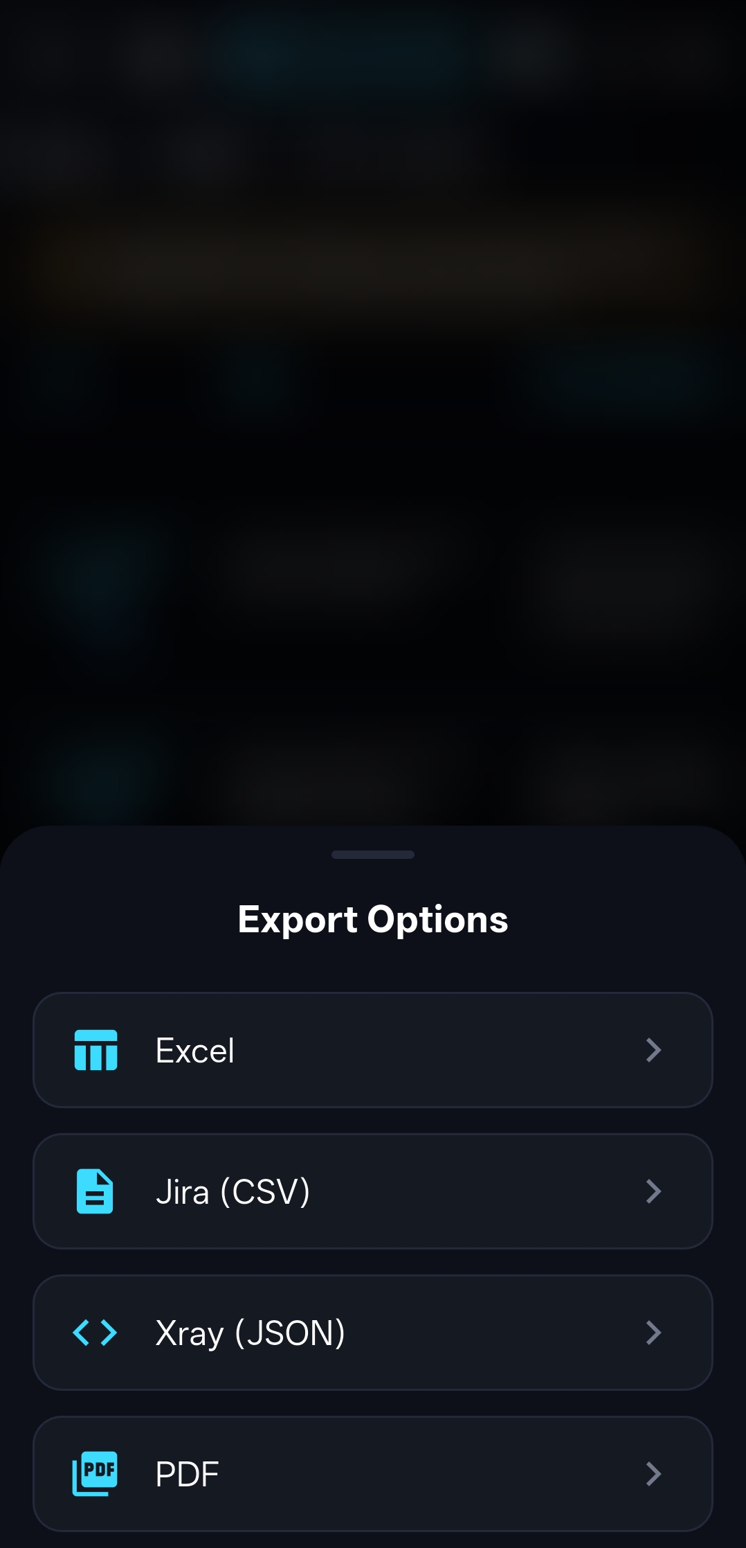 Export options