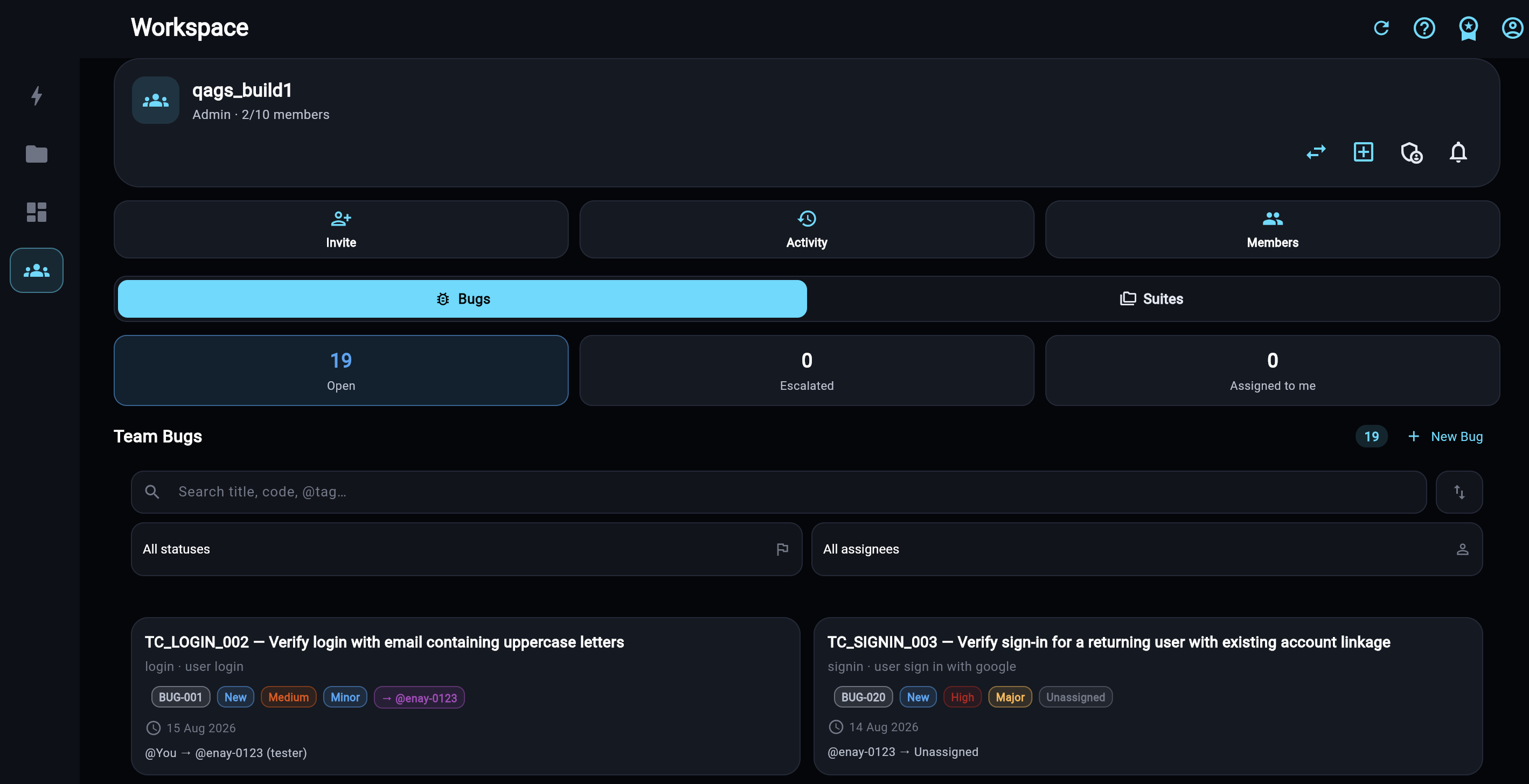 Web Companion — Team workspace on desktop